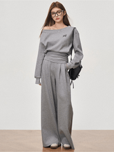 Cropped Cinched Waist Off - Shoulder Sweatshirt Suits - COPPING THREADS - WES1