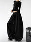 Black wide-leg pants - angled front