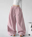 Pink casual wide-leg pants angled front - CT6276