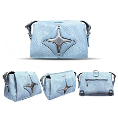 CULTIVATOR Snake Pattern Shoulder Bag Blue - COPPING THREADS - CULTIVATOR