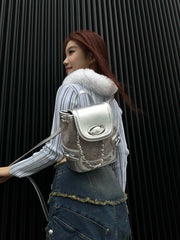 CULTIVATOR Y2K Pink Crocodile Pattern Mini Shoulder Bag - COPPING THREADS - CULTIVATOR