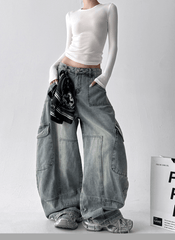 Curved - Seam Washed Wide - Leg Jeans - COPPING THREADS - CT Select
