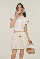 Daisy Embroidered Puff Sleeve Shirt - COPPING THREADS - AYF