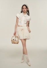 Daisy Embroidered Puff Sleeve Shirt - COPPING THREADS - AYF