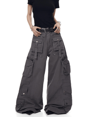 Deconstructed Multi - Pocket Wide - Leg Cargo Pants - COPPING THREADS - CT Select