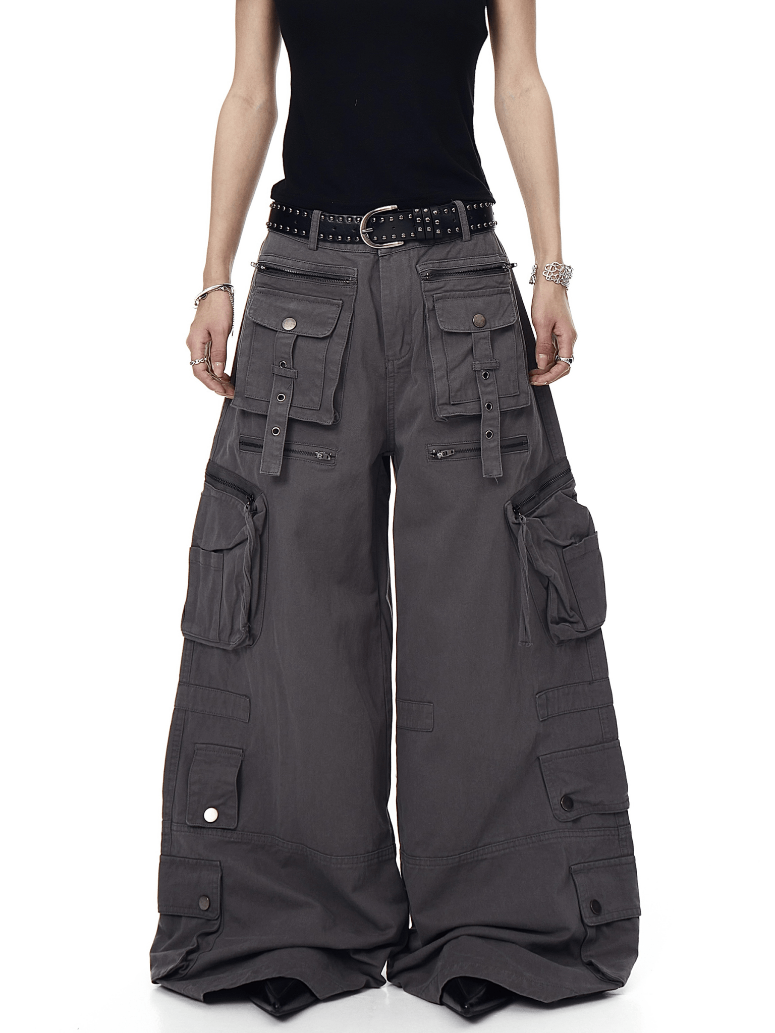 Deconstructed Multi - Pocket Wide - Leg Cargo Pants - COPPING THREADS - CT Select