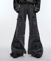 Deconstructed Oversized Pockets Wide - Leg Denim - COPPING THREADS - ArguE CulturE