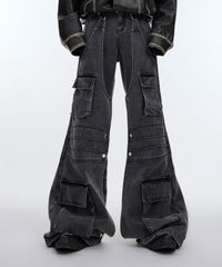 Deconstructed Oversized Pockets Wide - Leg Denim - COPPING THREADS - ArguE CulturE