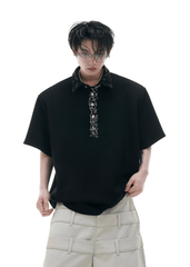 Deconstructed Safety Pin Polo Shirt - COPPING THREADS - ArguE CulturE