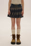 Denim Belted Plaid Pleated Skirt - COPPING THREADS - MOROMORO