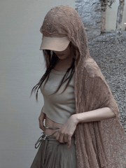 "Desert Nomad" Cropped U - Neck Tee & Wrinkle Texture Parachute Pants Set - COPPING THREADS - LulusMiracle