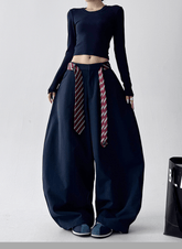 Detachable Tie Belt Wide - Leg Trousers - COPPING THREADS - CT Select