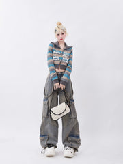 Distressed Roomy Pockets Denim - COPPING THREADS - RAYOHOPP