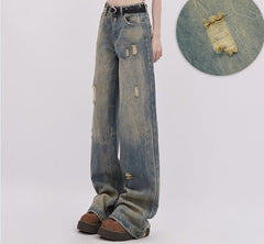 Distressed Straight Denim - COPPING THREADS - RAYOHOPP