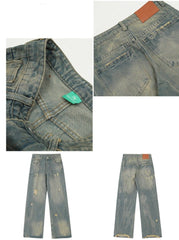 Distressed Straight Denim - COPPING THREADS - RAYOHOPP