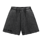 Distressed Wax - Dyed Heavyweight Cotton Shorts - COPPING THREADS - CT Basics