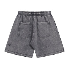 Distressed Wax - Dyed Heavyweight Cotton Shorts - COPPING THREADS - CT Basics