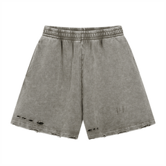 Distressed Wax - Dyed Heavyweight Cotton Shorts - COPPING THREADS - CT Basics
