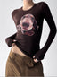 Dog Print Fitted Long-Sleeve Top - CT52165 - COPPING THREADS - CT ORIGINALS