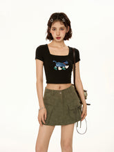 Dog Print Square Neck Tee - COPPING THREADS - CT Select