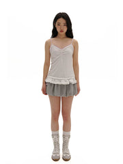 Double - layered Ruffle Camisole - COPPING THREADS - MOROMORO