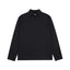 IDLT mock neck top, black front.