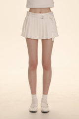 Dual - Sided Satin Ribbon Pleated Mini Skirt - COPPING THREADS - MOROMORO