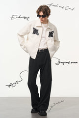 Embossed Jacquard Collar Zip - up Jacket - COPPING THREADS - Harsh and Cruel