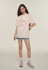 Embroidered Fuzzy Bunny Print Tee - COPPING THREADS - AYF