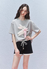 Embroidered Fuzzy Bunny Print Tee - COPPING THREADS - AYF
