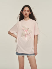 Embroidered Fuzzy Bunny Print Tee - COPPING THREADS - AYF