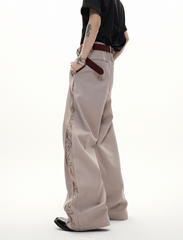 Embroidered Side Panel Wide - Leg Trousers - COPPING THREADS - ArguE CulturE