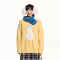 Embroidered Snowman Jacquard Crewneck Sweater - COPPING THREADS - CT Select