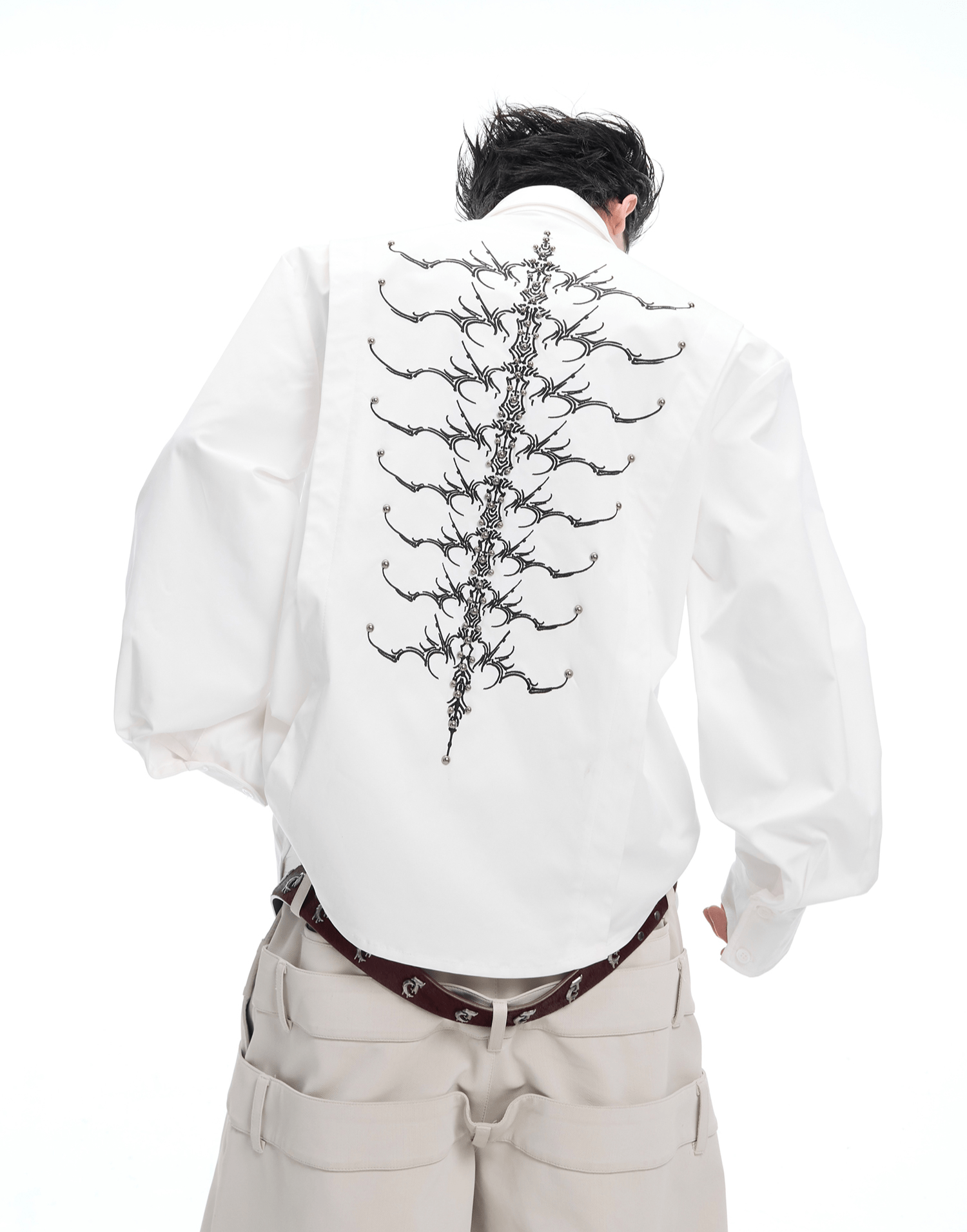 Embroidered Studded Spine Texture Shirt - COPPING THREADS - ArguE CulturE