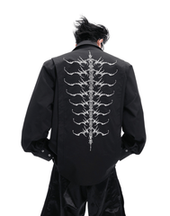 Embroidered Studded Spine Texture Shirt - COPPING THREADS - ArguE CulturE