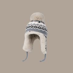 Fair Isle Fuzzy Earflaps Knit Beanie - COPPING THREADS - COPPING THREADS