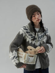 Fair Isle Rabbit Jacquard Cardigan - COPPING THREADS - CHICISLAND