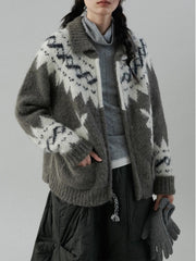 Fair Isle Rabbit Jacquard Cardigan - COPPING THREADS - CHICISLAND