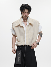 Faux - Layered Striped Oversized Shirt - COPPING THREADS - ArguE CulturE