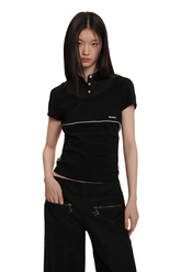 Faux Two - Piece Color - Blocked Polo Tee - COPPING THREADS - MOROMORO