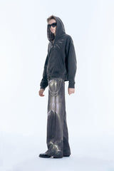 Firework Sequin Distressed Double Zip - Up Hoodie - COPPING THREADS - APRIORITY