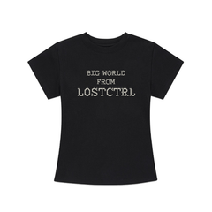 Fitted Cross - Stitch Lettering Crop Tee - COPPING THREADS - LOSTCTRL