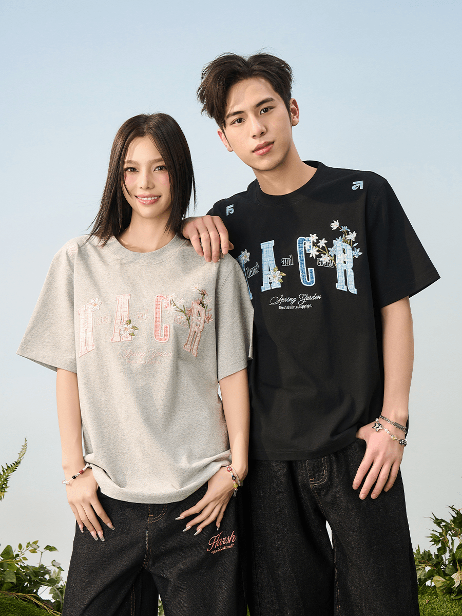 Floral Appliqué Logo Tee - COPPING THREADS - Harsh and Cruel