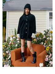 Floral Embroidered Velvet Modern Chinese Tang Jacket - COPPING THREADS - Harsh and Cruel