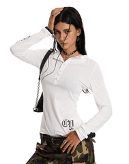 Gothic Slim Fit Hooded Long Sleeve Tee - COPPING THREADS - 0123Start