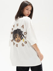Hand - drawn Afro Puff Foam Print Tee - COPPING THREADS - Harsh and Cruel