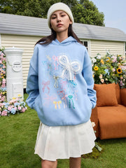 Handcrafted Lace Bow Pullover Hoodie - COPPING THREADS - Harsh and Cruel