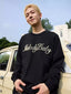 Handwritten Pearl Embroidery Crewneck Long Sleeve Tee - COPPING THREADS - Harsh and Cruel