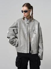 Harsh and Cruel Matte Deconstructed Patchwork Faux Leather Jacket - COPPING THREADS - Harsh and Cruel