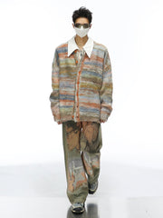 Heavy - Duty Printed Straight - Leg Distressed Denim - COPPING THREADS - CT Select